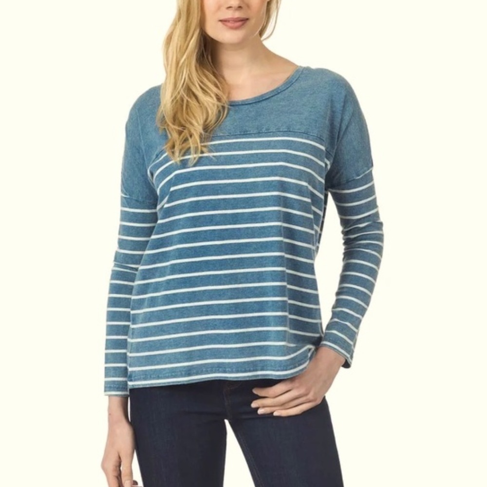 Jane and Delancey‎ Blue and White Striped Sweater